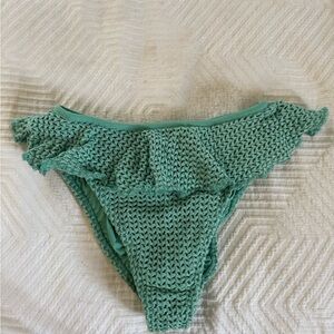 Montce Swim Turquoise Crochet Tamarindo Ruffle Bikini Bottom